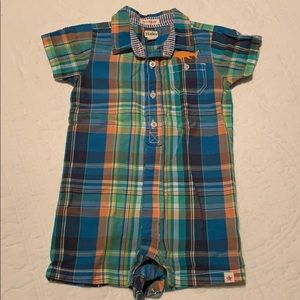 Hatley Plaid Romper 12-18m